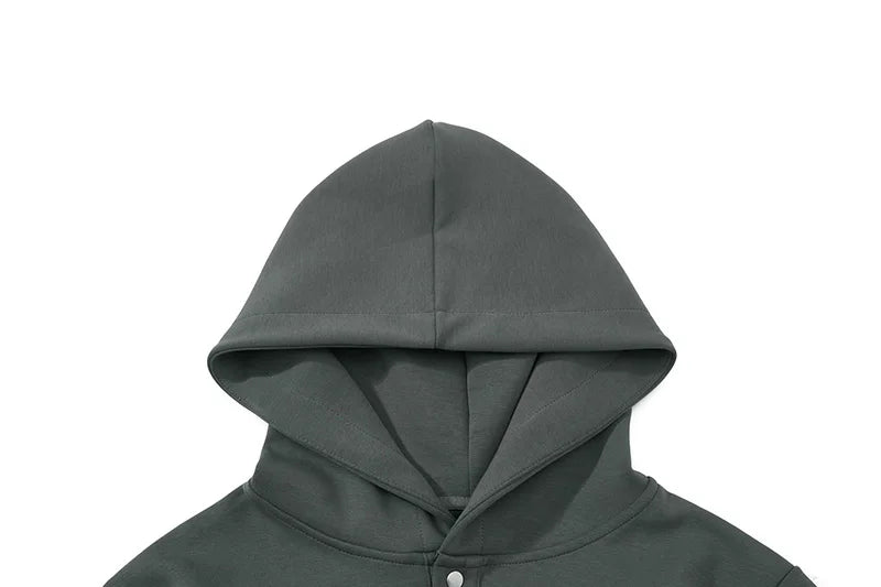 Gotik Baskılı Bol Kesim Kapüşonlu Sweatshirt