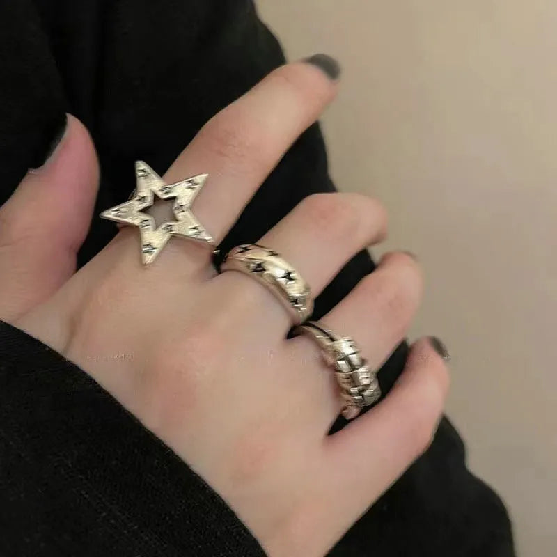 Vintage Retro Gotik Yıldız Yüzük