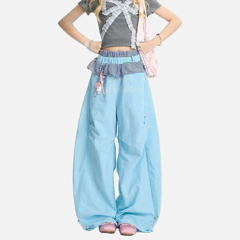 Wide Leg Nakışlı Jogger, detay görünüm — Navra Wear