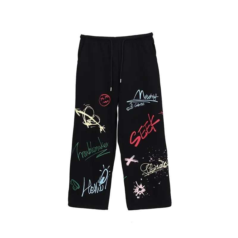 Grafiti Baskılı Pantolon, arka görünüm — Navra Wear