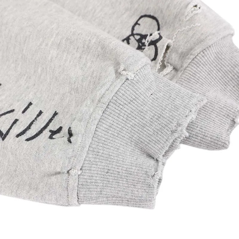 Preppy Hip Hop Oversize Baskılı Sweatshirt