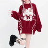Coquette Oversize Kırmızı Kadın Kazağı