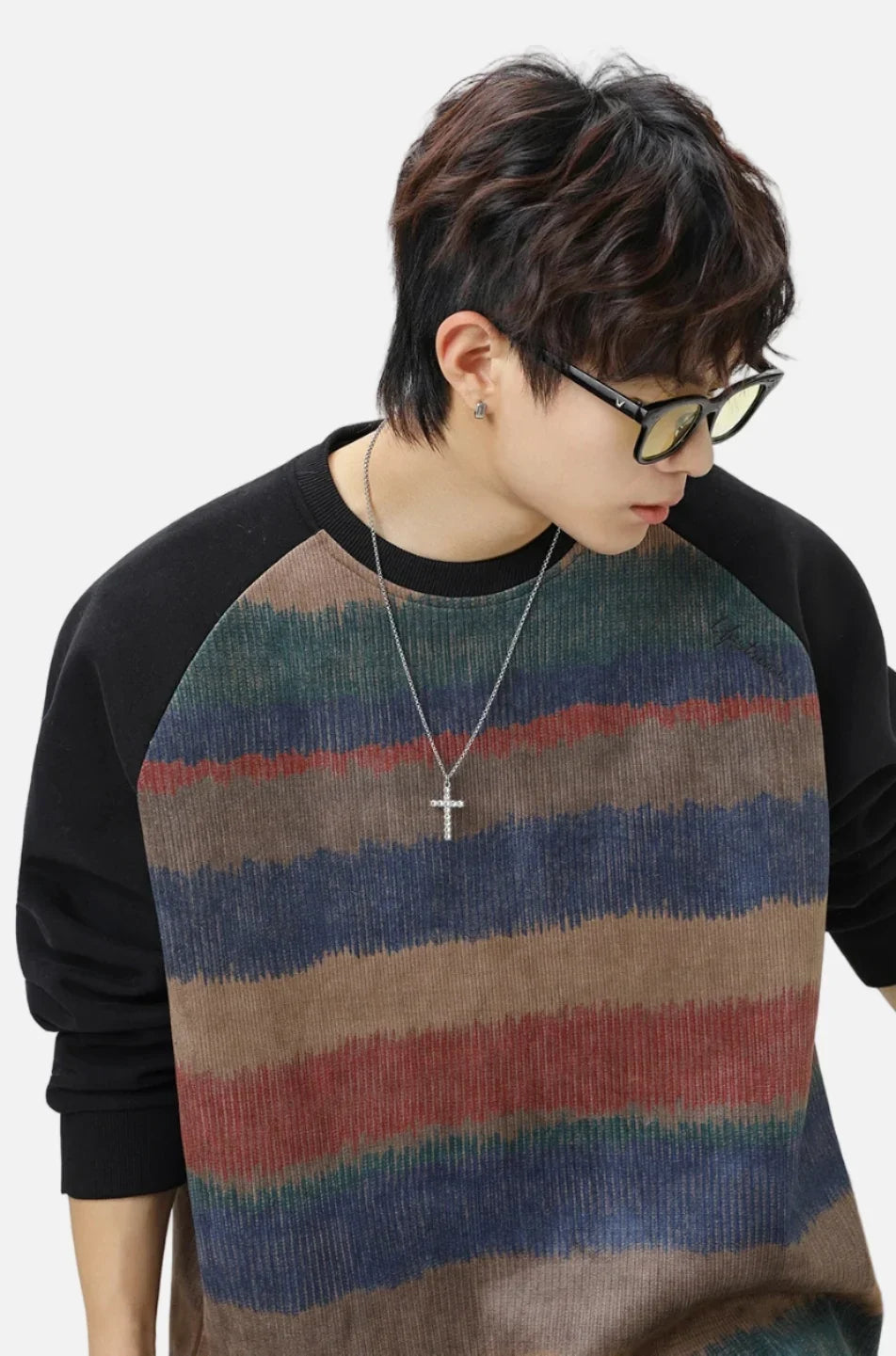 Streetwear Bisiklet Yaka Reglan Kollu Sweatshirt