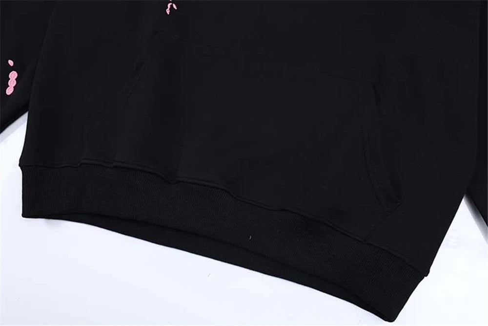 Baharlık Havalı Standart Nakışlı Bol Kesim Kapüşonlu Sweatshirt