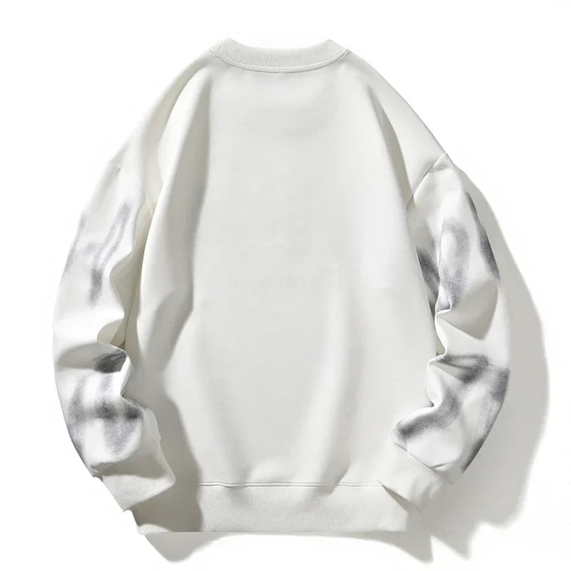 Harf Baskılı Bisiklet Yaka Bol Kesim Sweatshirt