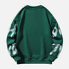 Harf Baskılı Bisiklet Yaka Bol Kesim Sweatshirt