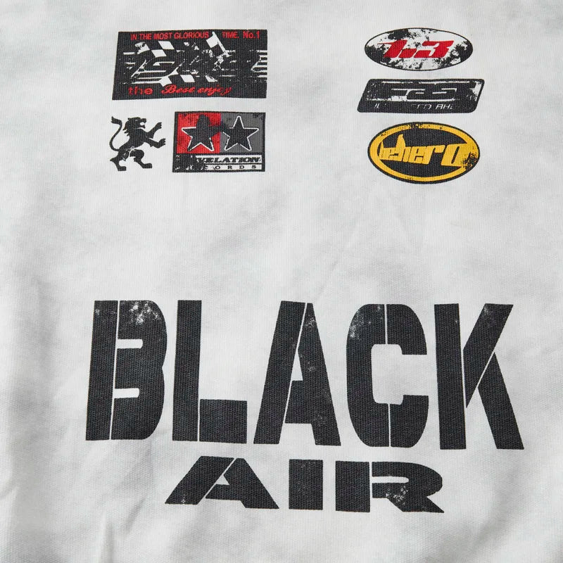 Streetwear Amerikan Retro Baskılı Yarış Sweatshirt