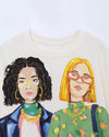 Kız Karikatür Baskılı Günlük Polar Sweatshirt