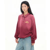 Kırmızı Harf Baskılı Rahat Şık Sweatshirt