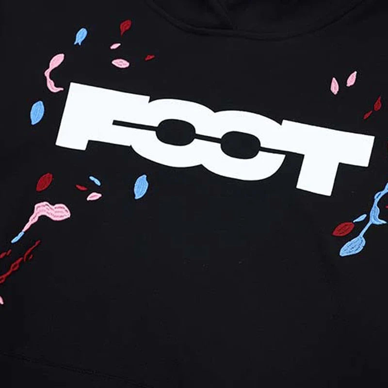 Baharlık Havalı Standart Nakışlı Bol Kesim Kapüşonlu Sweatshirt