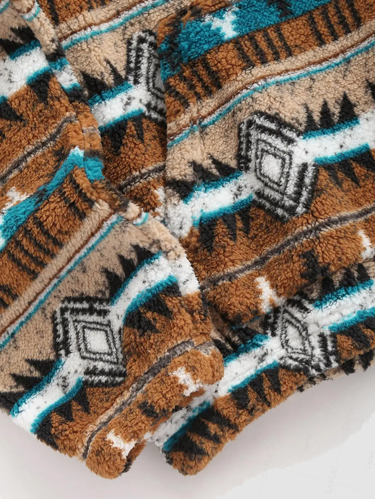 Erkek Aztek Desenli Polar Sweatshirt