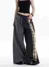 Ekose Patchwork Geniş Paça Jogger