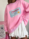 Kadın Oversize Bisiklet Yaka Sıcak Tutan Sweatshirt