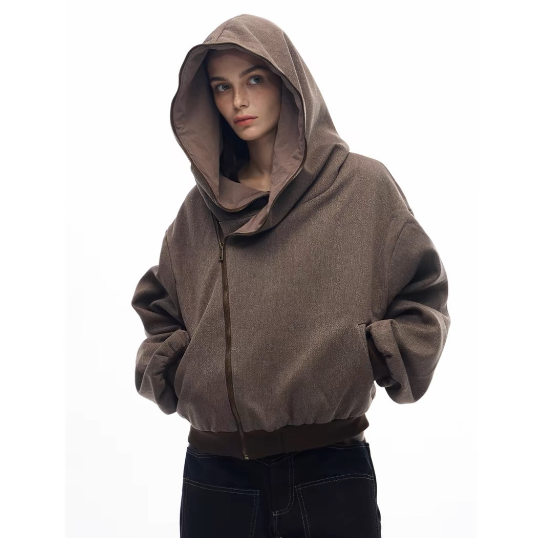Structured Chunky Knit Jacket Silhouette