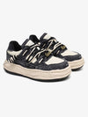 Nakış Yazılı Eskitme Denim Platform Sneaker