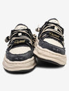 Nakış Yazılı Eskitme Denim Platform Sneaker