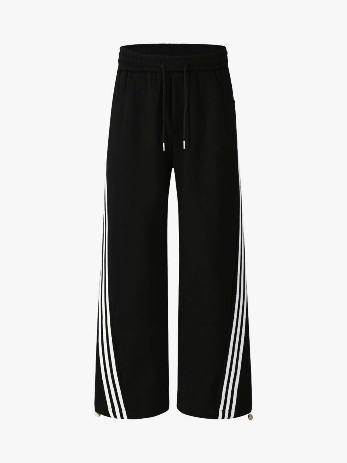 Striped Loose-Fit Wide-Leg Trousers