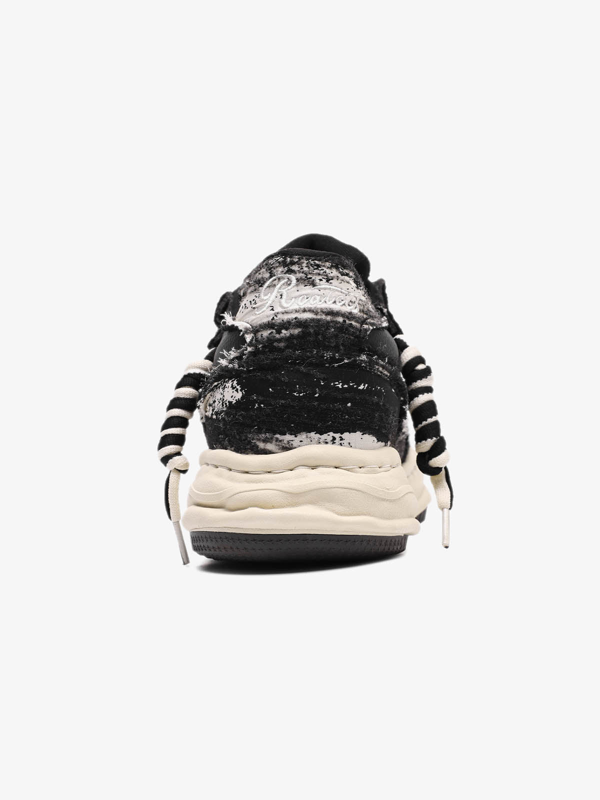 Nakış Yazılı Eskitme Denim Platform Sneaker