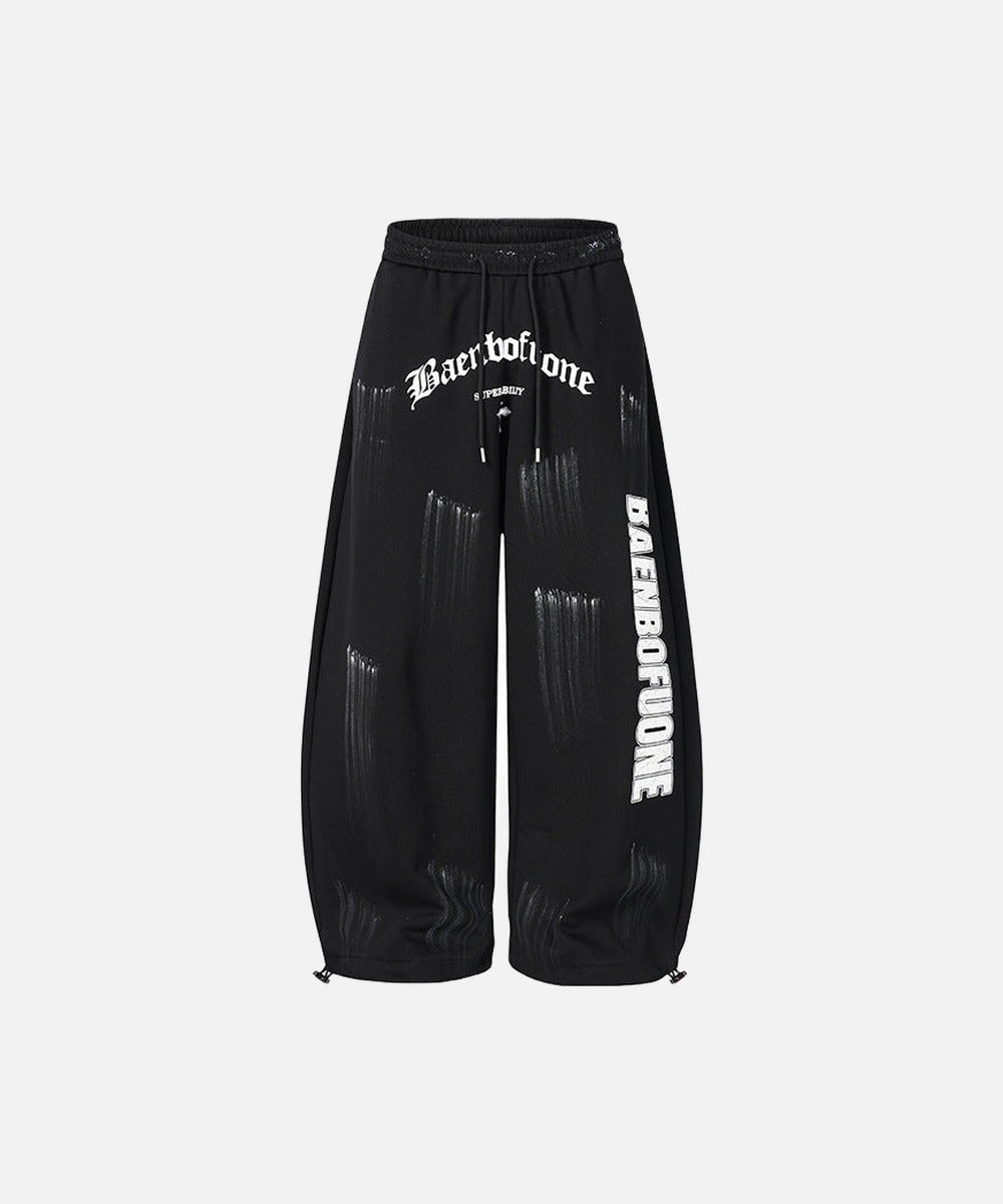 Wide Leg Grafiti Baskılı Jogger, önden görünüm — Navra Wear