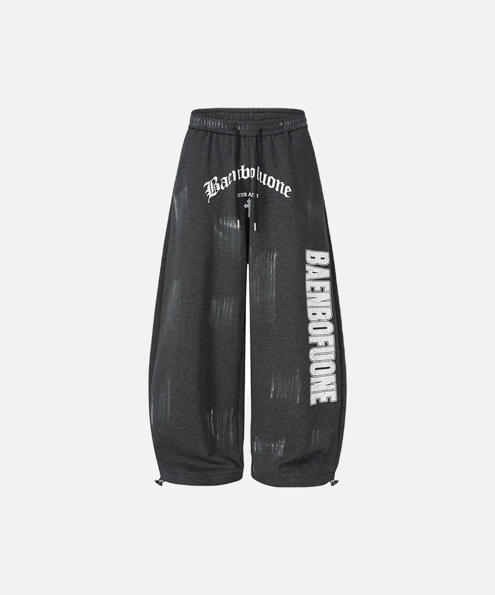 Wide Leg Grafiti Baskılı Jogger, detay görünüm — Navra Wear