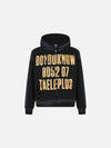 DAXUEN light pink oversized distressed graphic hooded sweatshirt