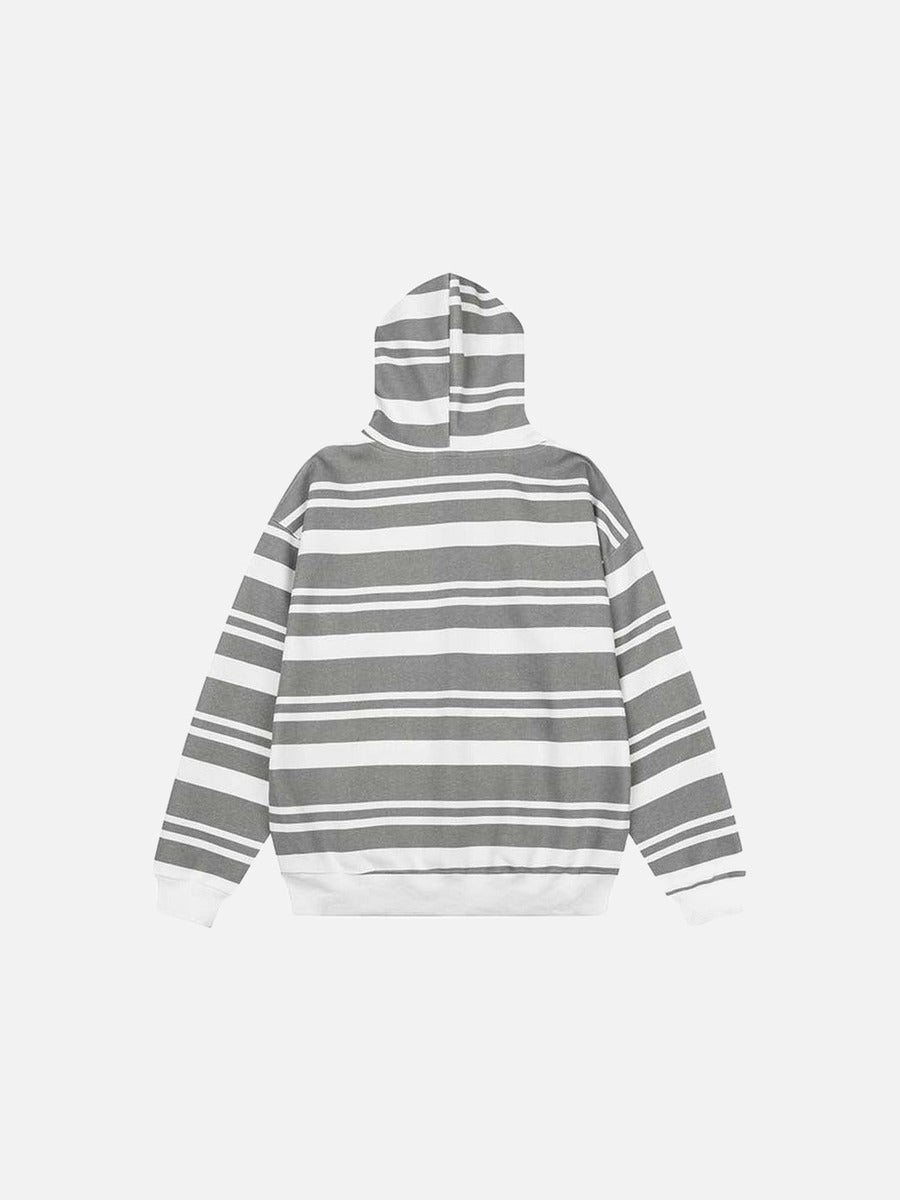 Oversize Yazı Baskılı Yıpratılmış Kapüşonlu Sweatshirt Naxro