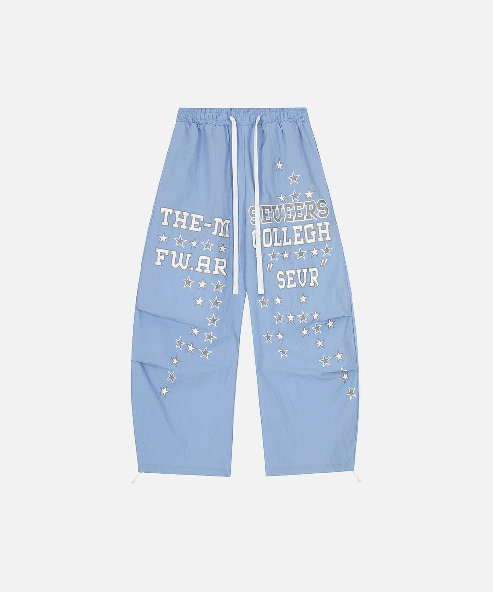 Wide Leg Yıldız Baskılı Pantolon, önden görünüm — Navra Wear