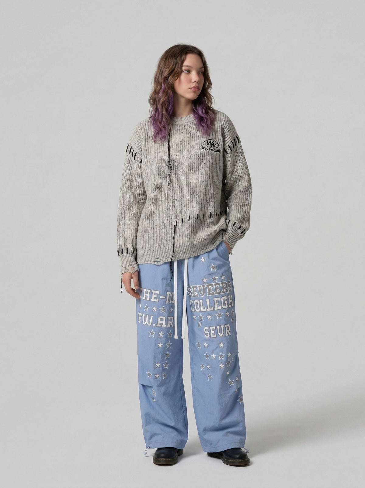 Yıldız Baskılı Geniş Paça Jogger