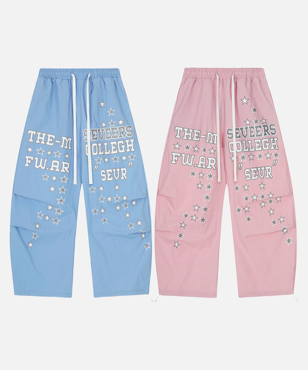 Yıldız Baskılı Geniş Paça Jogger