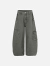 DAXUEN Wide-leg cargo pants in washed dark grey