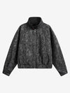 Camouflage Print Mock Neck Modern Jacket