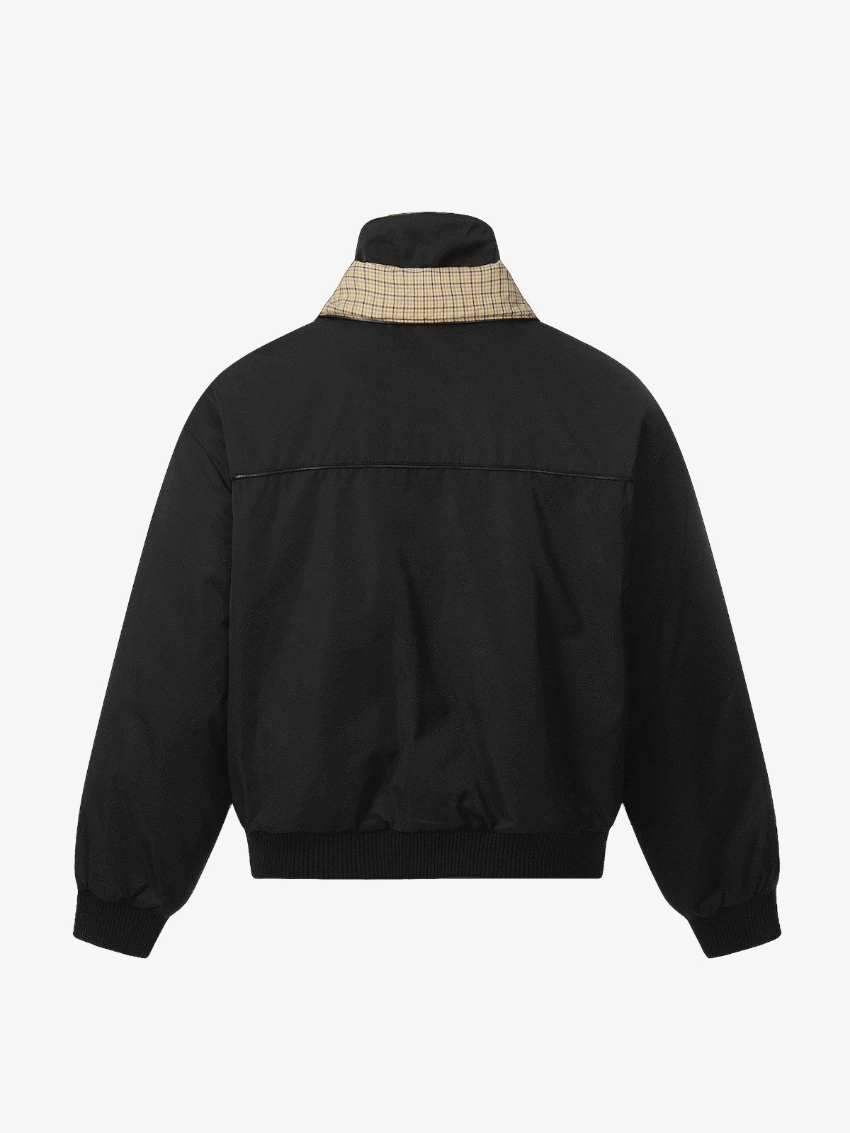 Plaid Collar Quilted Retro Jacket