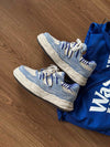 Nakış Yazılı Eskitme Denim Platform Sneaker
