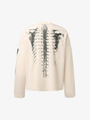 İskelet Desenli Waffle Dokulu Sweatshirt