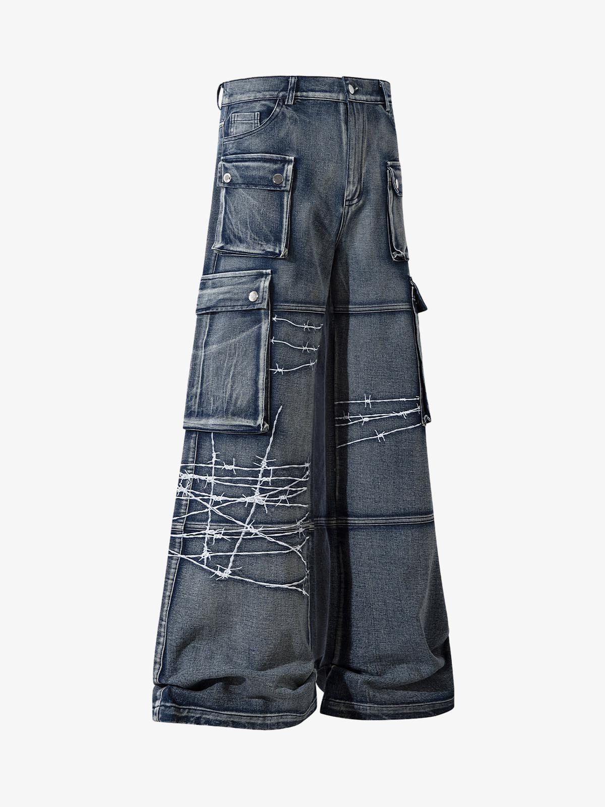 Zexuen High Street Embroidery Hip-Hop Jeans - 2122 