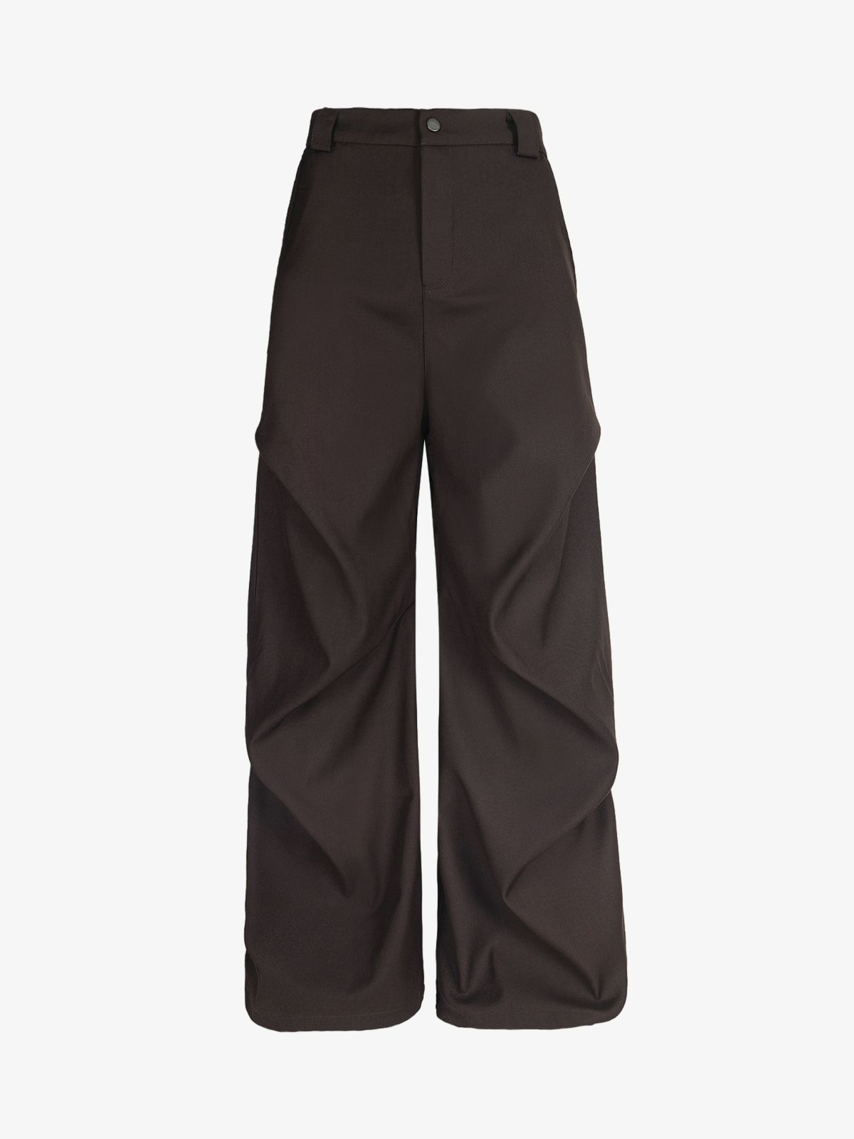 Pleated High-Waist Draped Trousers
