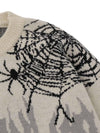 Distressed Spider Pattern Sweater