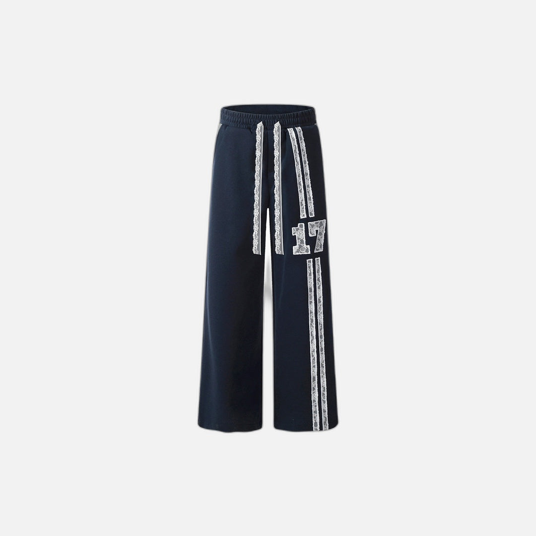 Wide Leg Dantel Detaylı Pantolon, önden görünüm — Navra Wear