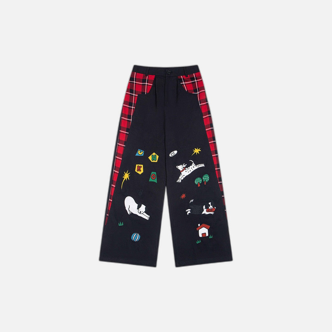 Düz Kesim Ekose Pantolon, önden görünüm — Navra Wear