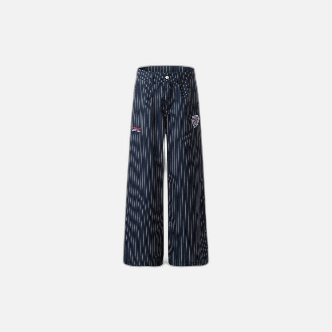 Bol Kesim Çizgili Pantolon, önden görünüm — Navra Wear