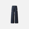 Çizgili Patch Detaylı Geniş Paça Pantolon