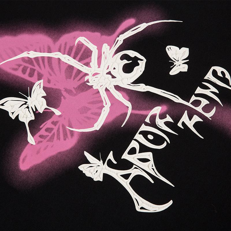 Kelebek ve Örümcek Baskılı Sweatshirt